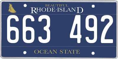 RI license plate 663492