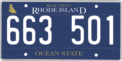 RI license plate 663501