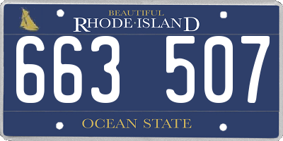 RI license plate 663507