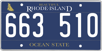 RI license plate 663510