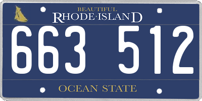 RI license plate 663512