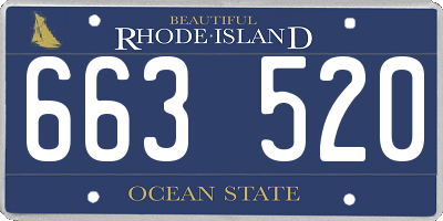 RI license plate 663520
