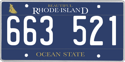RI license plate 663521