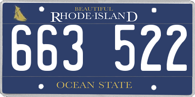 RI license plate 663522