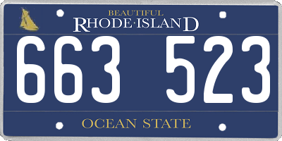 RI license plate 663523