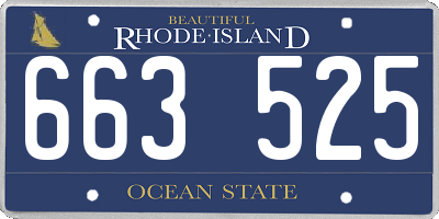 RI license plate 663525