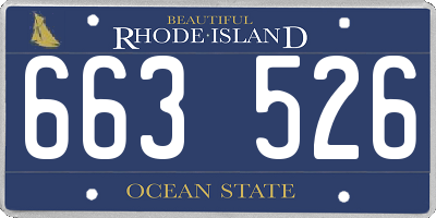 RI license plate 663526