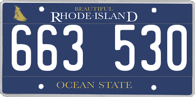 RI license plate 663530