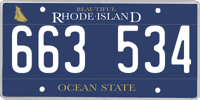 RI license plate 663534