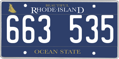 RI license plate 663535