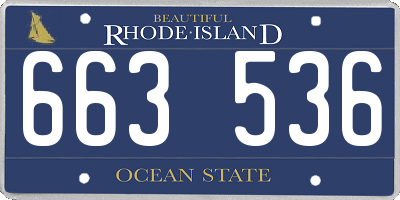 RI license plate 663536