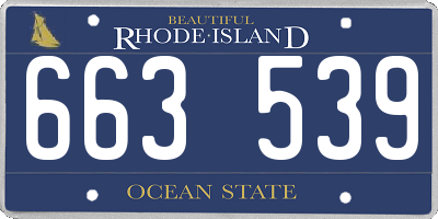 RI license plate 663539