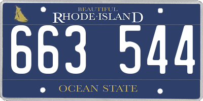 RI license plate 663544