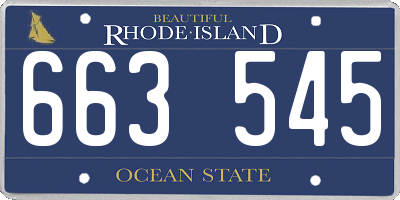 RI license plate 663545