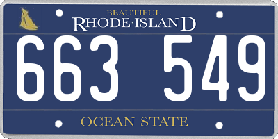 RI license plate 663549
