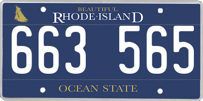 RI license plate 663565