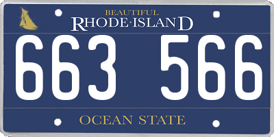 RI license plate 663566