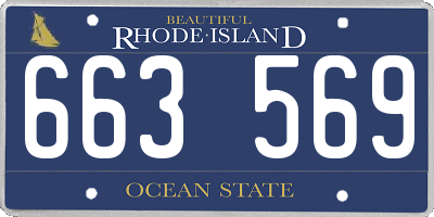 RI license plate 663569