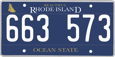 RI license plate 663573