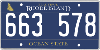 RI license plate 663578
