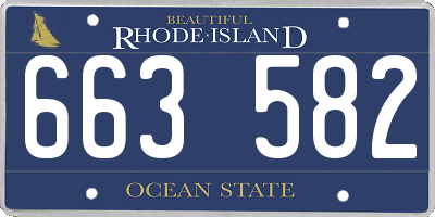 RI license plate 663582