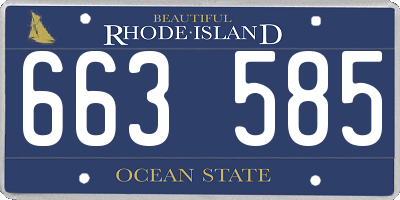 RI license plate 663585