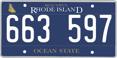 RI license plate 663597