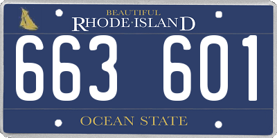 RI license plate 663601