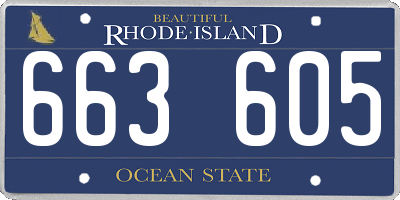 RI license plate 663605
