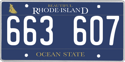 RI license plate 663607