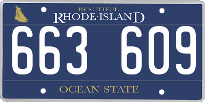 RI license plate 663609