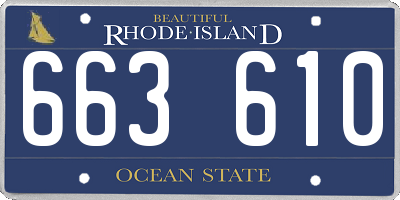RI license plate 663610