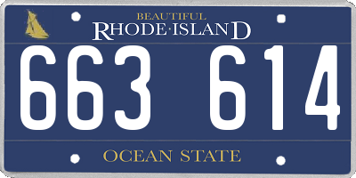 RI license plate 663614