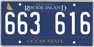RI license plate 663616