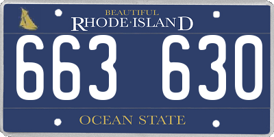 RI license plate 663630