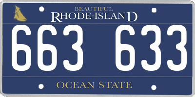 RI license plate 663633