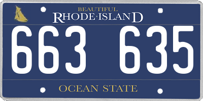 RI license plate 663635