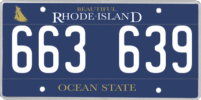 RI license plate 663639