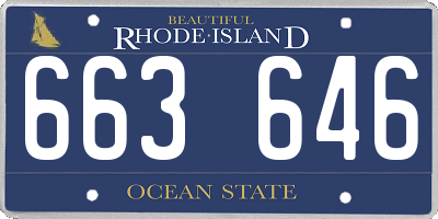 RI license plate 663646
