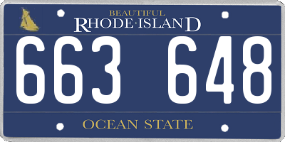 RI license plate 663648