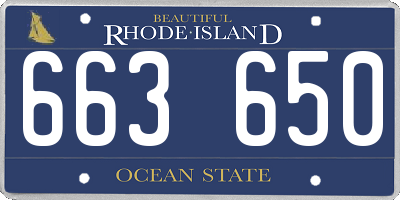 RI license plate 663650