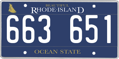 RI license plate 663651