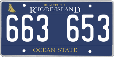 RI license plate 663653