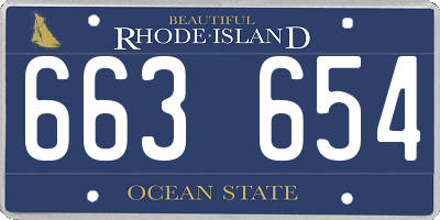 RI license plate 663654