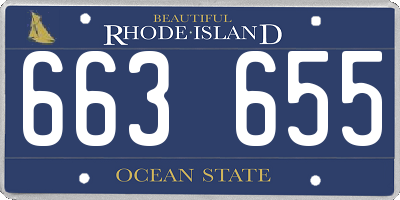 RI license plate 663655