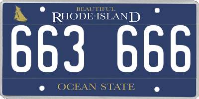 RI license plate 663666