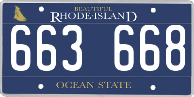 RI license plate 663668