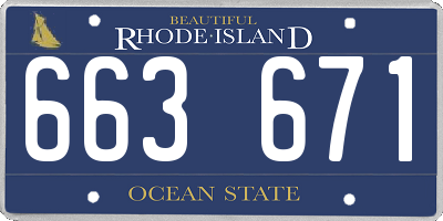 RI license plate 663671