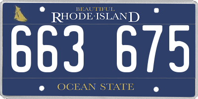 RI license plate 663675