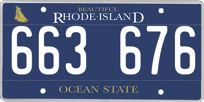 RI license plate 663676
